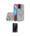 ieg™ iPhone 16 Plus Kılıf Akış Form - Siyah 3D Antistatik Hayalet Cam Ekran Koruyucu