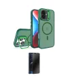 ieg™ iPhone 16 Plus Kılıf Akış Form - Siyah 3D Antistatik Hayalet Cam Ekran Koruyucu