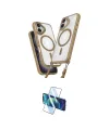 ieg™ iPhone 16 Plus Kılıf Atlas Doku Koleksiyonu - Siyah 3D Antistatik Cam Ekran Koruyucu