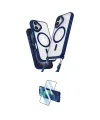 ieg™ iPhone 16 Plus Kılıf Atlas Doku Koleksiyonu - Siyah 3D Antistatik Cam Ekran Koruyucu