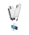 ieg™ iPhone 16 Plus Kılıf Atlas Doku Koleksiyonu - Siyah 3D Antistatik Cam Ekran Koruyucu