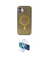 ieg™ iPhone 16 Plus Kılıf Eksen Çizgi - Siyah 3D Antistatik Cam Ekran Koruyucu