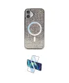 ieg™ iPhone 16 Plus Kılıf Eksen Çizgi - Siyah 3D Antistatik Cam Ekran Koruyucu