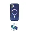 ieg™ iPhone 16 Plus Kılıf Eksen Çizgi - Siyah 3D Antistatik Cam Ekran Koruyucu