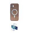 ieg™ iPhone 16 Plus Kılıf Eksen Çizgi - Siyah 3D Antistatik Cam Ekran Koruyucu