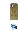 ieg™ iPhone 16 Plus Kılıf Eksen Çizgi - Siyah 3D Antistatik Seramik Nano Ekran Koruyucu