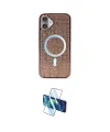 ieg™ iPhone 16 Plus Kılıf Eksen Çizgi - Siyah 3D Antistatik Seramik Nano Ekran Koruyucu