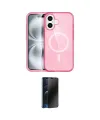 ieg™ iPhone 16 Plus Kılıf Eksen Doku Koleksiyonu - Siyah 3D Antistatik Hayalet Cam Ekran Koruyucu