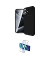 ieg™ iPhone 16 Plus Kılıf Eksen Form Prime - Siyah 3D Antistatik Cam Ekran Koruyucu