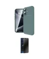 ieg™ iPhone 16 Plus Kılıf Eksen Form Prime - Siyah 3D Antistatik Hayalet Cam Ekran Koruyucu