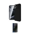 ieg™ iPhone 16 Plus Kılıf Eksen Form Prime - Siyah 3D Antistatik Hayalet Cam Ekran Koruyucu