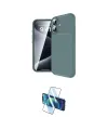ieg™ iPhone 16 Plus Kılıf Eksen Form Prime - Siyah 3D Antistatik Seramik Nano Ekran Koruyucu