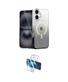 ieg™ iPhone 16 Plus Kılıf Eksen Minimal Özel Seri - Siyah 3D Antistatik Cam Ekran Koruyucu