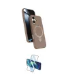 ieg™ iPhone 16 Plus Kılıf İz Işık Koleksiyonu - Siyah 3D Antistatik Cam Ekran Koruyucu
