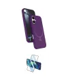 ieg™ iPhone 16 Plus Kılıf İz Işık Koleksiyonu - Siyah 3D Antistatik Cam Ekran Koruyucu