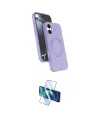 ieg™ iPhone 16 Plus Kılıf İz Işık Koleksiyonu - Siyah 3D Antistatik Cam Ekran Koruyucu