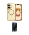 ieg™ iPhone 16 Plus Kılıf Kıvılcım Form Prime - Siyah 3D Antistatik Hayalet Cam Ekran Koruyucu