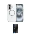 ieg™ iPhone 16 Plus Kılıf Kıvılcım Form Prime - Siyah 3D Antistatik Hayalet Cam Ekran Koruyucu