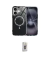 ieg™ iPhone 16 Plus Kılıf Kıvılcım Form Prime - Siyah Bilvis 3D Cam Ekran Koruyucu