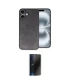 ieg™ iPhone 16 Plus Kılıf Kıvılcım Işık Serisi - Siyah 3D Antistatik Hayalet Cam Ekran Koruyucu