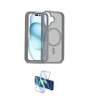 ieg™ iPhone 16 Plus Kılıf Siluet Minimal Prime - Siyah 3D Antistatik Cam Ekran Koruyucu