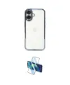 ieg™ iPhone 16 Plus Kılıf Vadi Minimal - Siyah 3D Antistatik Cam Ekran Koruyucu