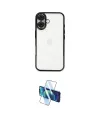 ieg™ iPhone 16 Plus Kılıf Vadi Minimal - Siyah 3D Antistatik Cam Ekran Koruyucu