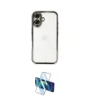 ieg™ iPhone 16 Plus Kılıf Vadi Minimal - Siyah 3D Antistatik Cam Ekran Koruyucu