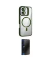 ieg™ iPhone 16 Plus Kılıf Yadigar Asil Koleksiyonu - Siyah 3D Antistatik Hayalet Cam Ekran Koruyucu