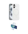 ieg™ iPhone 16 Plus Kılıf Yankı Form Serisi - Siyah 3D Antistatik Cam Ekran Koruyucu