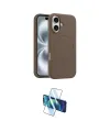 ieg™ iPhone 16 Plus Kılıf Yankı Form Serisi - Siyah 3D Antistatik Cam Ekran Koruyucu