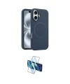 ieg™ iPhone 16 Plus Kılıf Yankı Form Serisi - Siyah 3D Antistatik Cam Ekran Koruyucu
