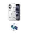 ieg™ iPhone 16 Plus Kılıf Yörünge Form - Siyah 3D Antistatik Cam Ekran Koruyucu