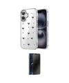 ieg™ iPhone 16 Plus Kılıf Yörünge Form - Siyah 3D Antistatik Hayalet Cam Ekran Koruyucu