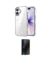 ieg™ iPhone 16 Plus Kılıf Yörünge Form - Siyah 3D Antistatik Hayalet Cam Ekran Koruyucu