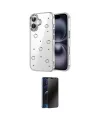 ieg™ iPhone 16 Plus Kılıf Yörünge Form - Siyah 3D Antistatik Hayalet Cam Ekran Koruyucu