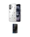 ieg™ iPhone 16 Plus Kılıf Yörünge Form - Siyah 3D Antistatik Hayalet Cam Ekran Koruyucu
