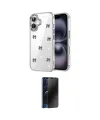 ieg™ iPhone 16 Plus Kılıf Yörünge Form - Siyah 3D Antistatik Hayalet Cam Ekran Koruyucu