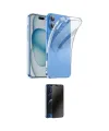 ieg™ iPhone 16 Plus Kılıf Zirve Doku - Siyah 3D Antistatik Hayalet Cam Ekran Koruyucu