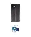 ieg™ iPhone 16 Plus Kılıf Zirve Yansıma Serisi - Siyah 3D Antistatik Cam Ekran Koruyucu