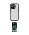 ieg™ iPhone 16 Pro Kılıf Ahenk Çizgi Serisi - Siyah 360 Mat Full Body Arka Koruyucu