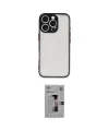 ieg™ iPhone 16 Pro Kılıf Ahenk Çizgi Serisi - Siyah Bilvis 3D Mat Cam Ekran Koruyucu