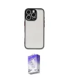 ieg™ iPhone 16 Pro Kılıf Ahenk Çizgi Serisi - Siyah Bilvis 5in1 3D Magic Cam Ekran Koruyucu