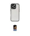 ieg™ iPhone 16 Pro Kılıf Ahenk Çizgi Serisi - Siyah Buffer Hayalet Cam Ekran Koruyucu