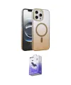 ieg™ iPhone 16 Pro Kılıf Ahenk Doku Özel Seri - Siyah Bilvis 5in1 5D Magic Hayalet Cam Ekran Koruyucu