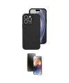 ieg™ iPhone 16 Pro Kılıf Ahenk Serisi - Siyah 3D Antistatik Mat Seramik Nano Ekran Koruyucu