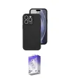 ieg™ iPhone 16 Pro Kılıf Ahenk Serisi - Siyah Bilvis 5in1 3D Magic Cam Ekran Koruyucu