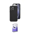 ieg™ iPhone 16 Pro Kılıf Ahenk Serisi - Siyah Bilvis 5in1 5D Magic Hayalet Cam Ekran Koruyucu