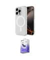 ieg™ iPhone 16 Pro Kılıf Ahenk Yansıma Prime - Siyah Bilvis 5in1 5D Magic Hayalet Cam Ekran Koruyucu