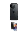ieg™ iPhone 16 Pro Kılıf Akış Çizgi Koleksiyonu - Siyah 3D Antistatik Mat Seramik Nano Ekran Koruyucu